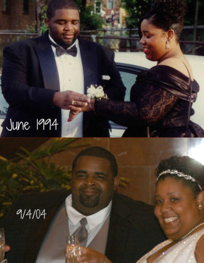 Black man and woman in photo taken in 1994 and another in 2004
